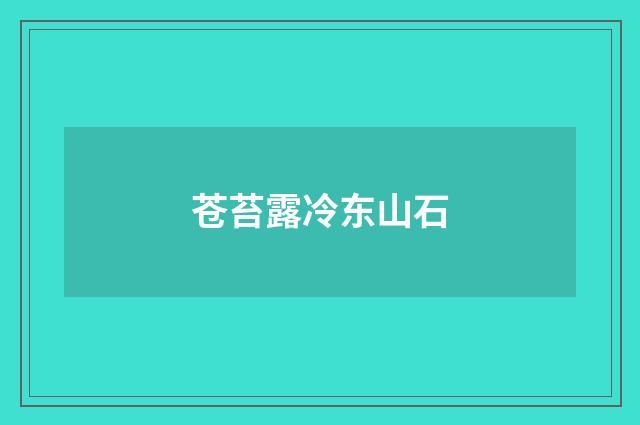 苍苔露冷东山石