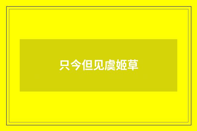 只今但见虞姬草