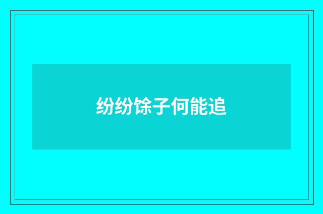 纷纷馀子何能追