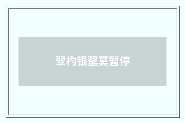 翠杓银罂莫暂停