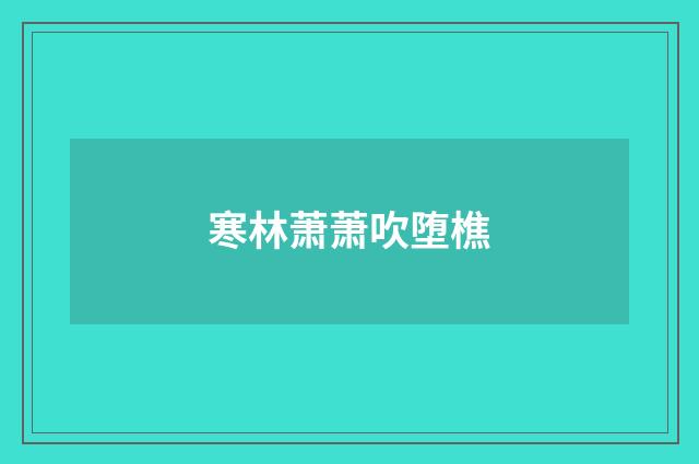 寒林萧萧吹堕樵