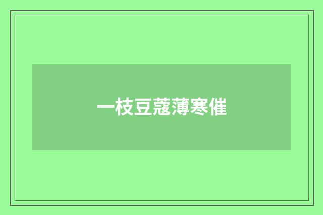 一枝豆蔻薄寒催
