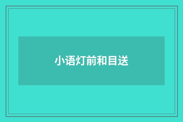 小语灯前和目送