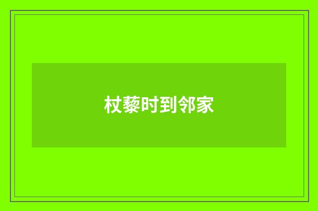 杖藜时到邻家