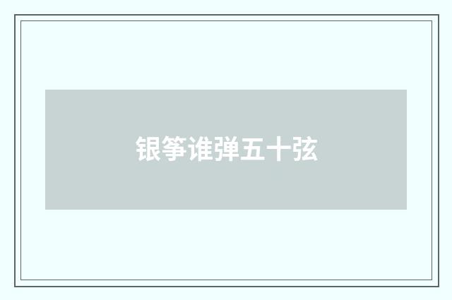 银筝谁弹五十弦