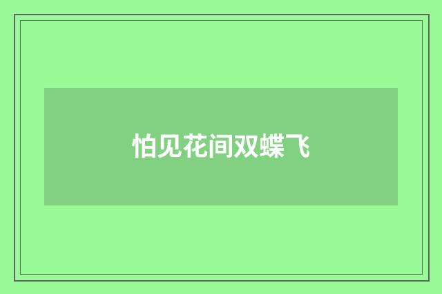 怕见花间双蝶飞