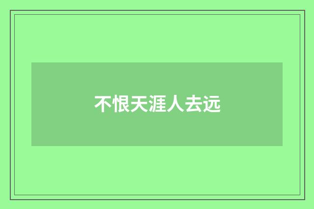 不恨天涯人去远