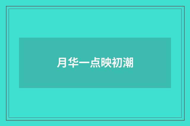 月华一点映初潮