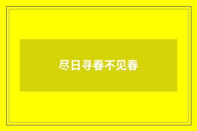 尽日寻春不见春