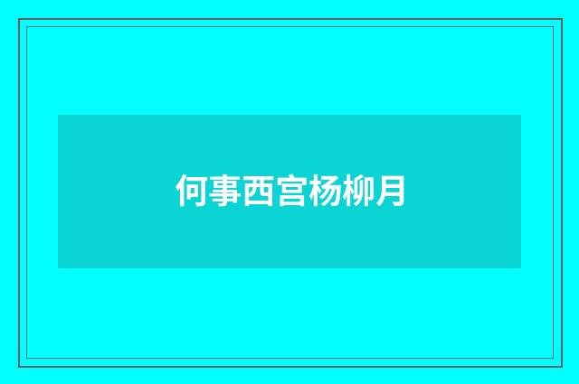 何事西宫杨柳月