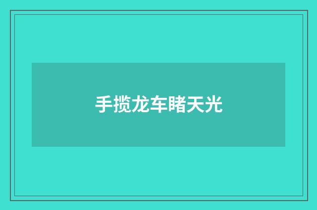 手揽龙车睹天光