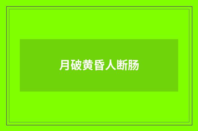 月破黄昏人断肠