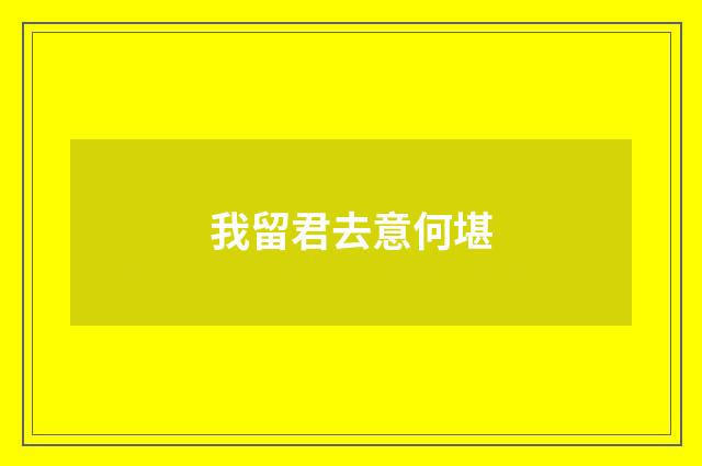 我留君去意何堪