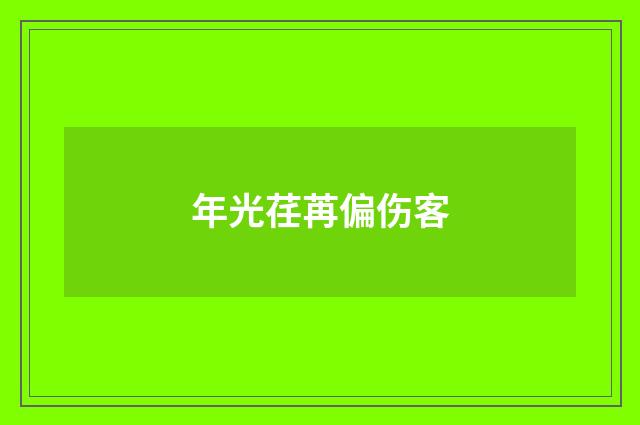 年光荏苒偏伤客