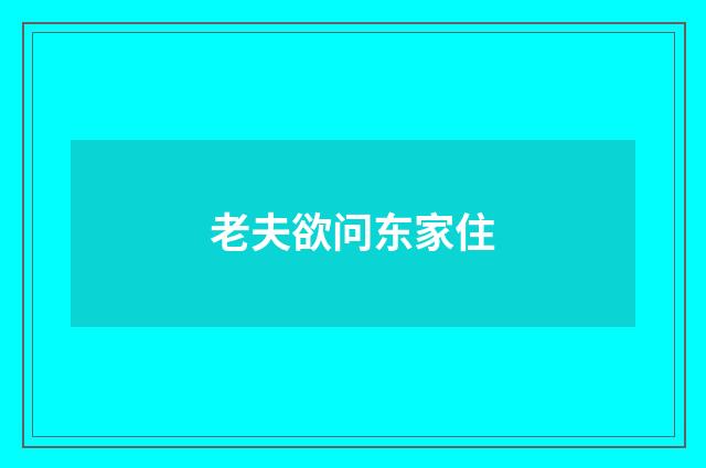 老夫欲问东家住