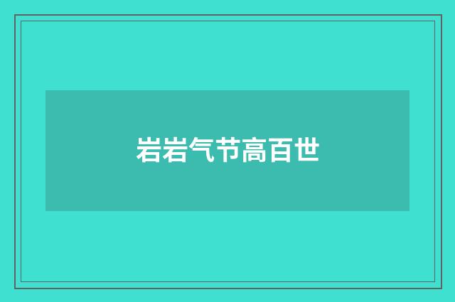 岩岩气节高百世