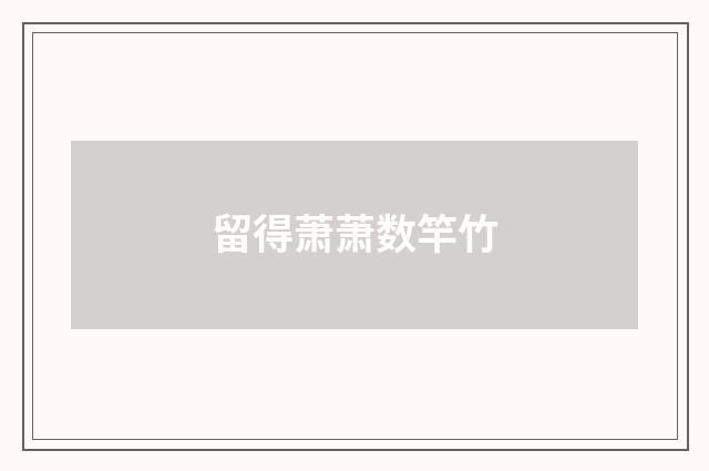 留得萧萧数竿竹