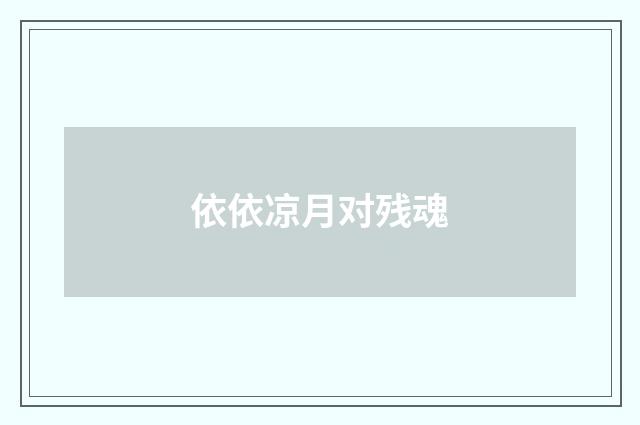 依依凉月对残魂