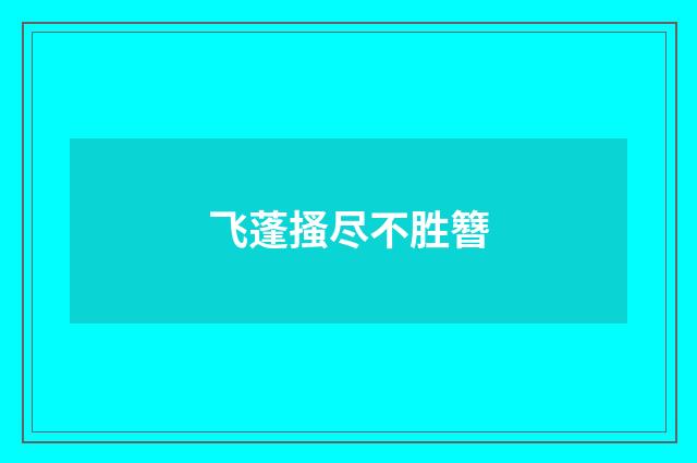 飞蓬搔尽不胜簪