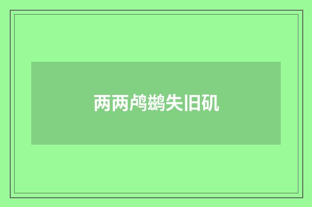 两两鸬鹚失旧矶