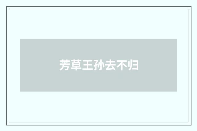芳草王孙去不归