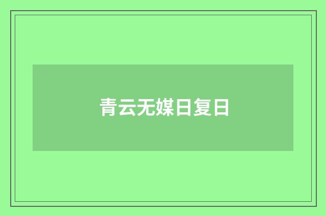 青云无媒日复日