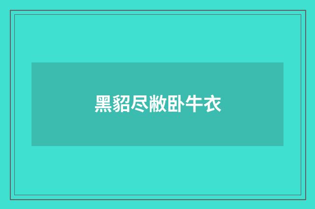 黑貂尽敝卧牛衣