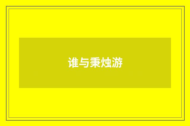 谁与秉烛游