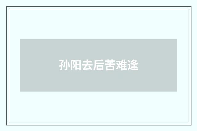 孙阳去后苦难逢