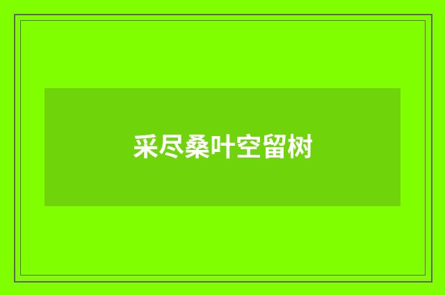 采尽桑叶空留树