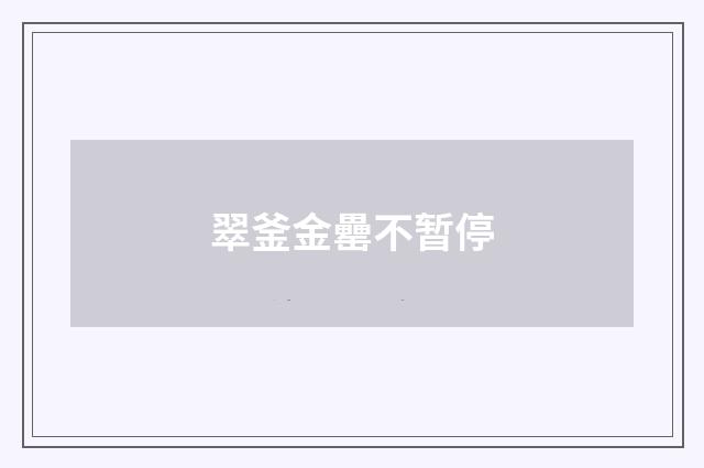 翠釜金罍不暂停