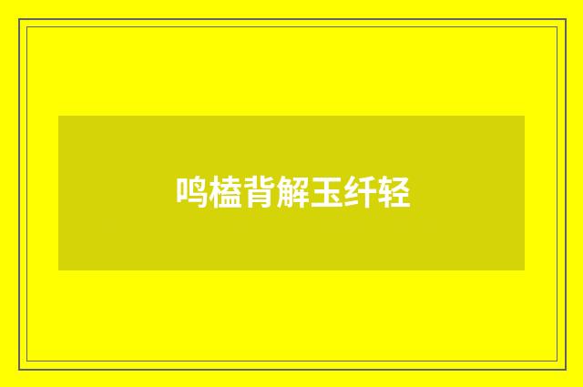 鸣榼背解玉纤轻