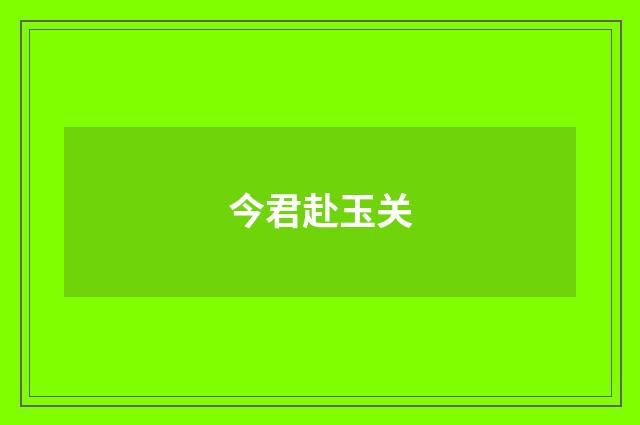 今君赴玉关