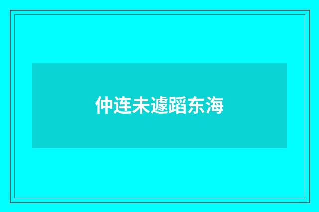 仲连未遽蹈东海