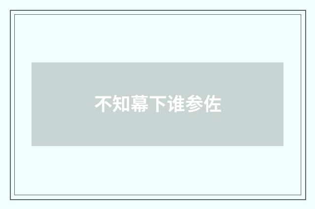 不知幕下谁参佐