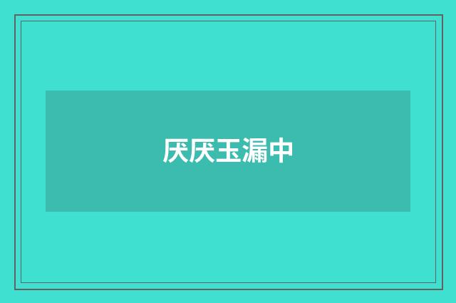 厌厌玉漏中