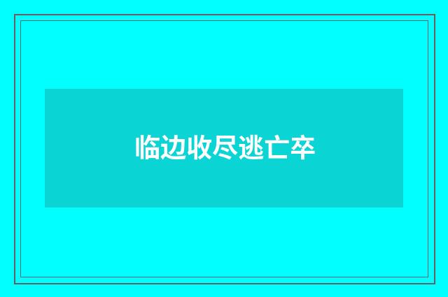 临边收尽逃亡卒