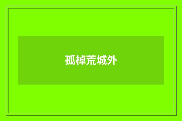 孤棹荒城外