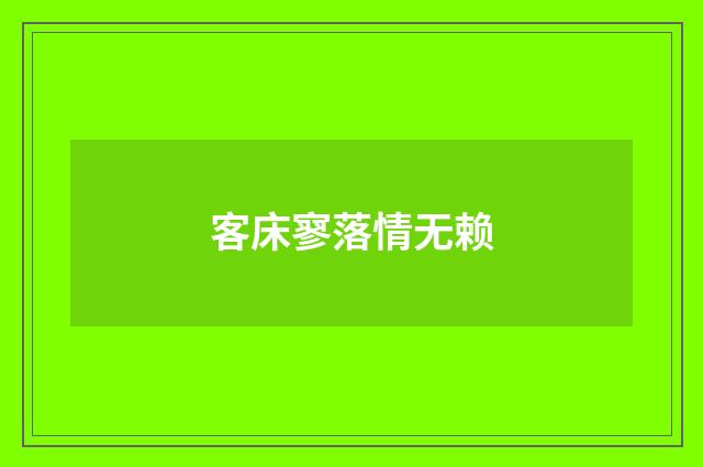 客床寥落情无赖