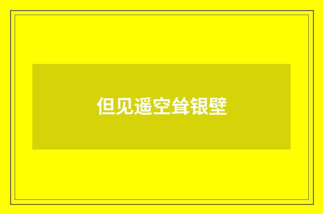 但见遥空耸银壁