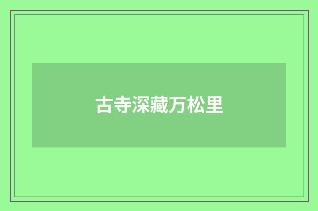 古寺深藏万松里