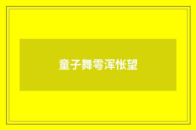 童子舞雩浑怅望