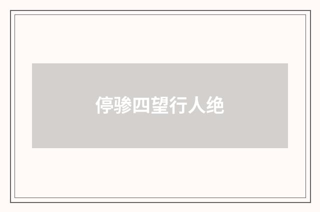 停骖四望行人绝