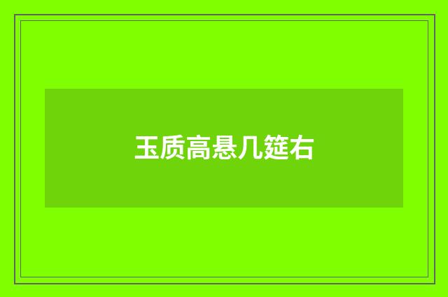 玉质高悬几筵右
