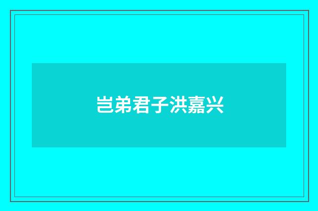 岂弟君子洪嘉兴