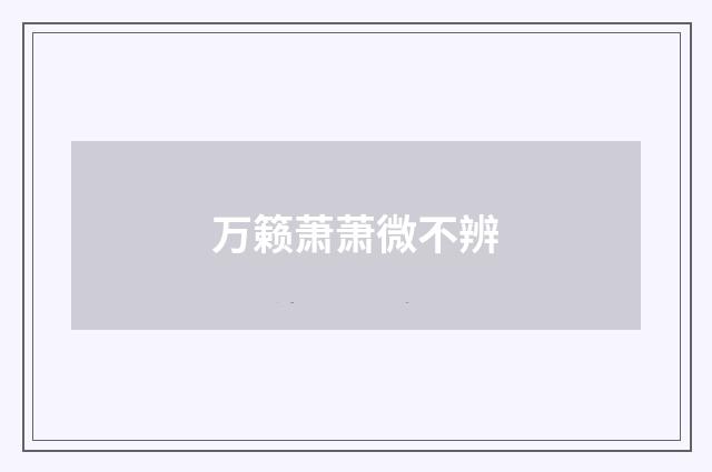 万籁萧萧微不辨