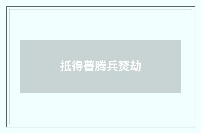 抵得瞢腾兵燹劫