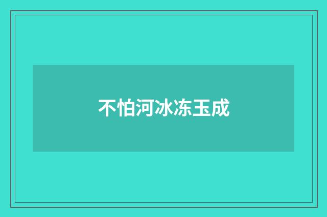 不怕河冰冻玉成