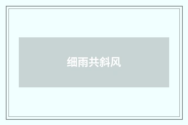 细雨共斜风