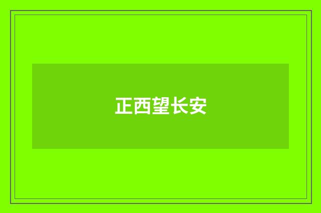 正西望长安